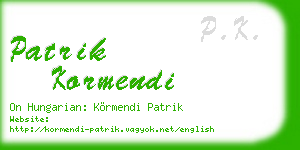 patrik kormendi business card