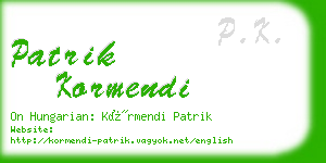 patrik kormendi business card